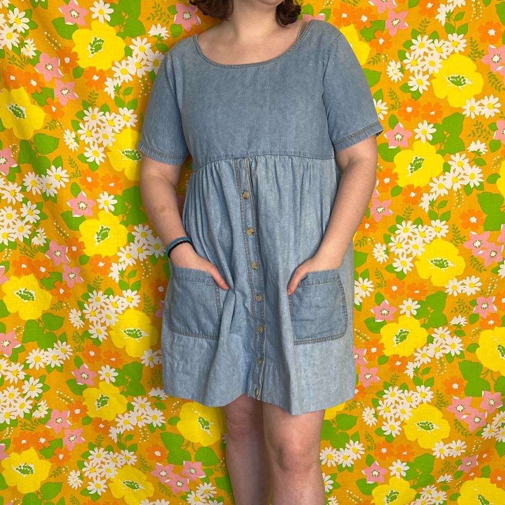 True blue denim mini size large